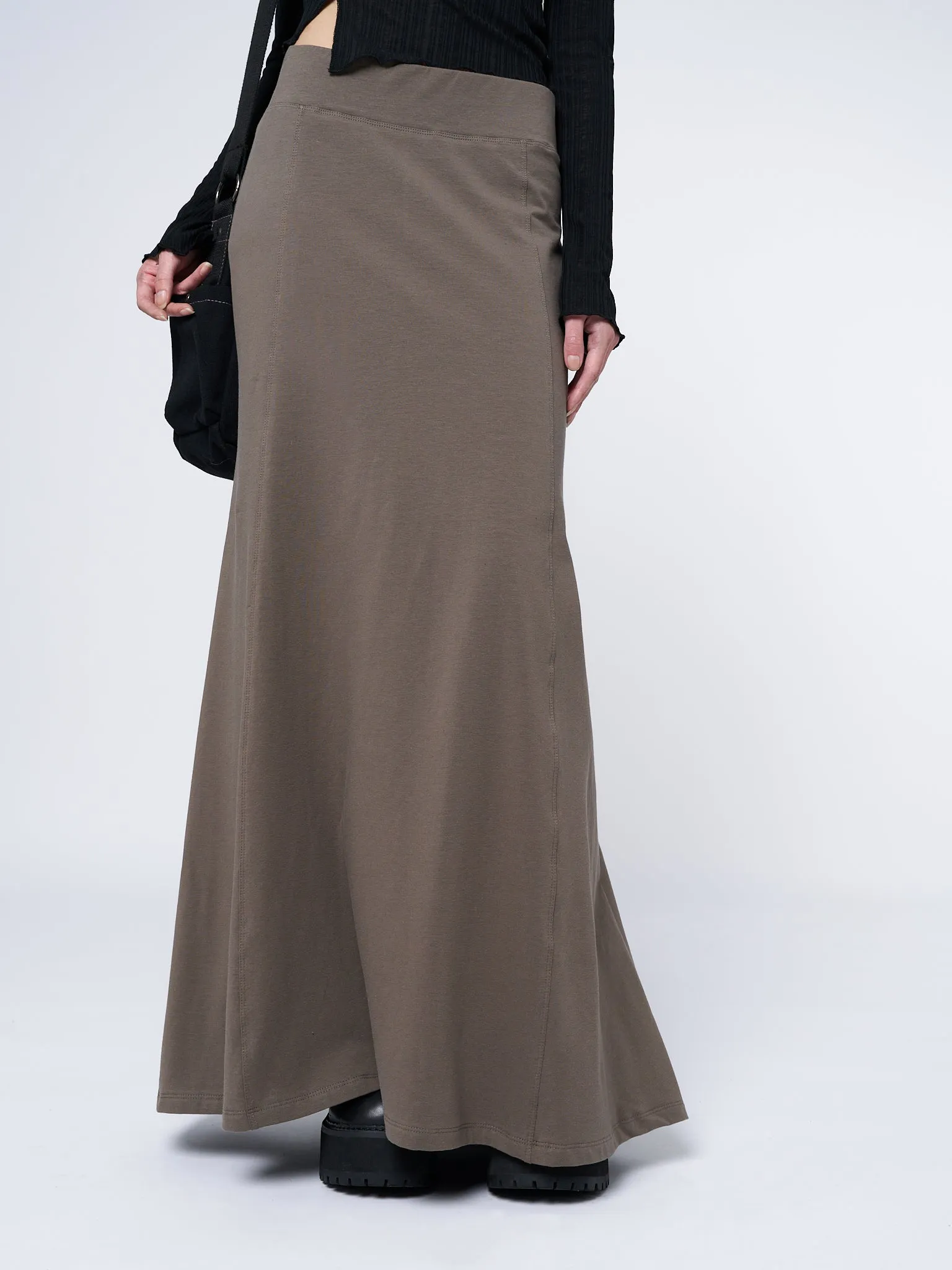 Aria Green Lined Maxi Skirt