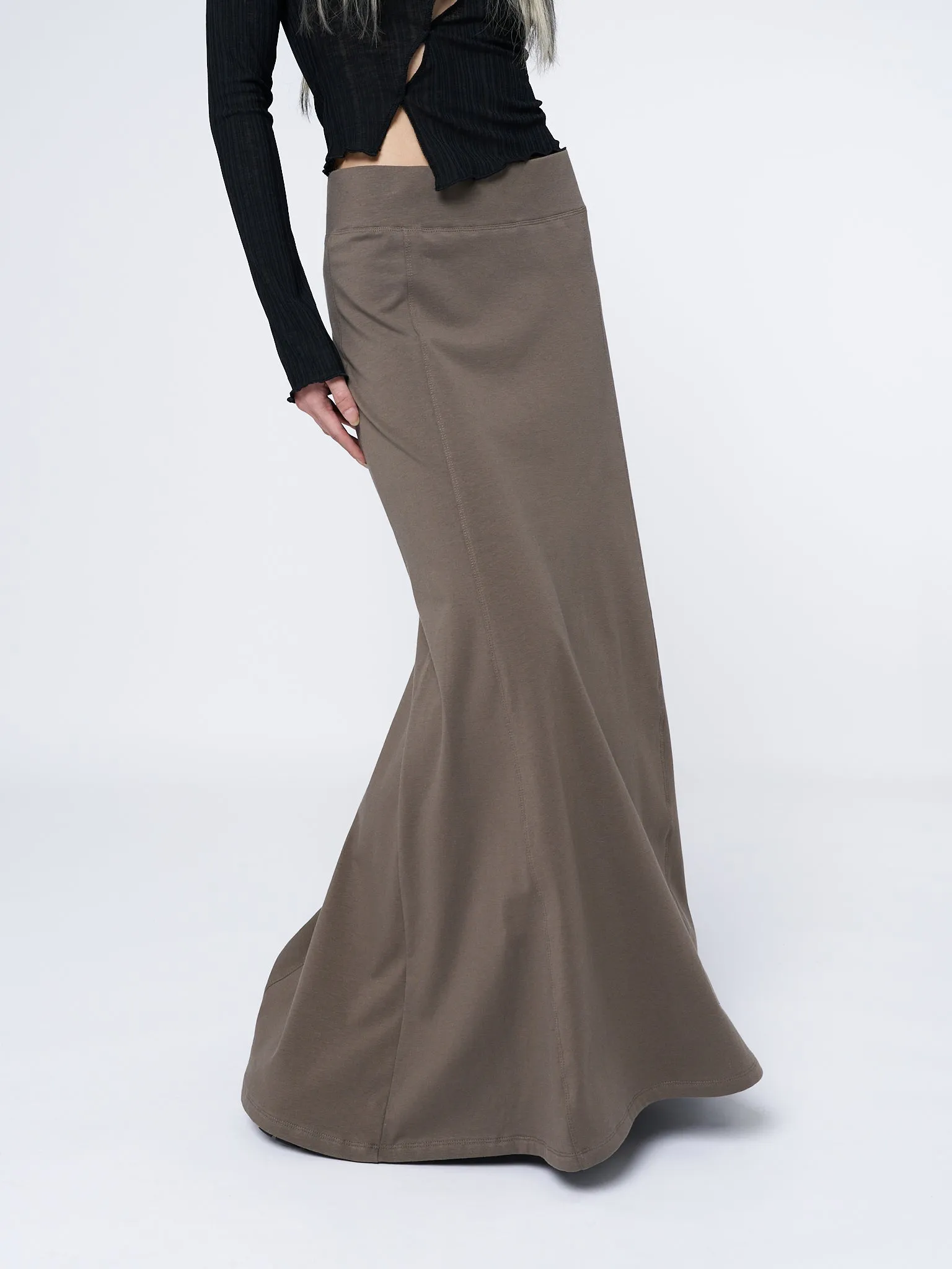 Aria Green Lined Maxi Skirt