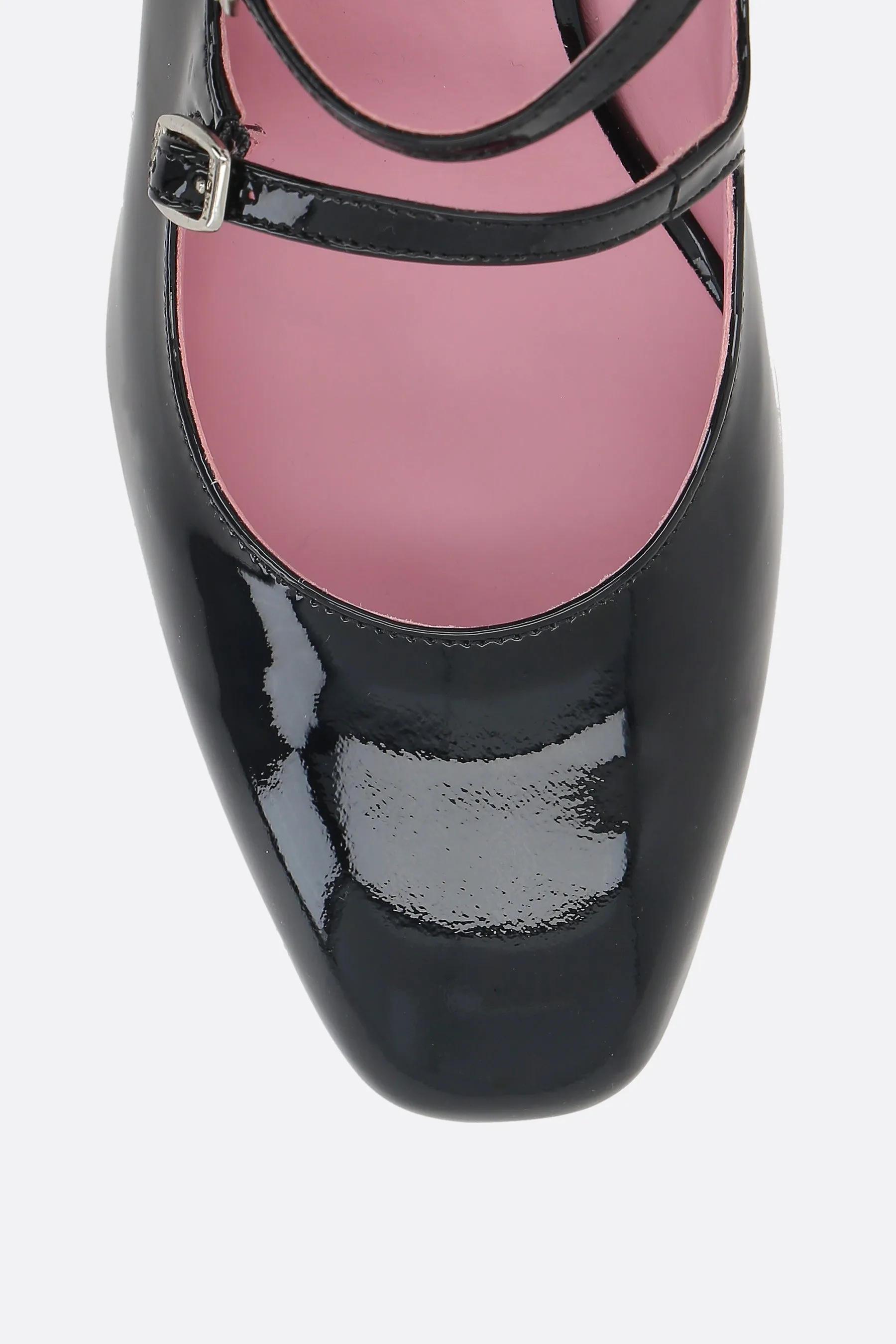 Banana patent leather mary-jane slingbacks