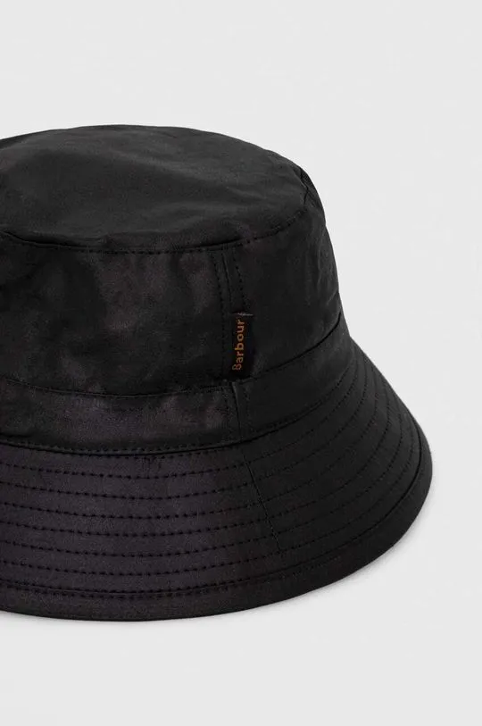 Barbour cotton hat black color