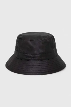 Barbour cotton hat black color