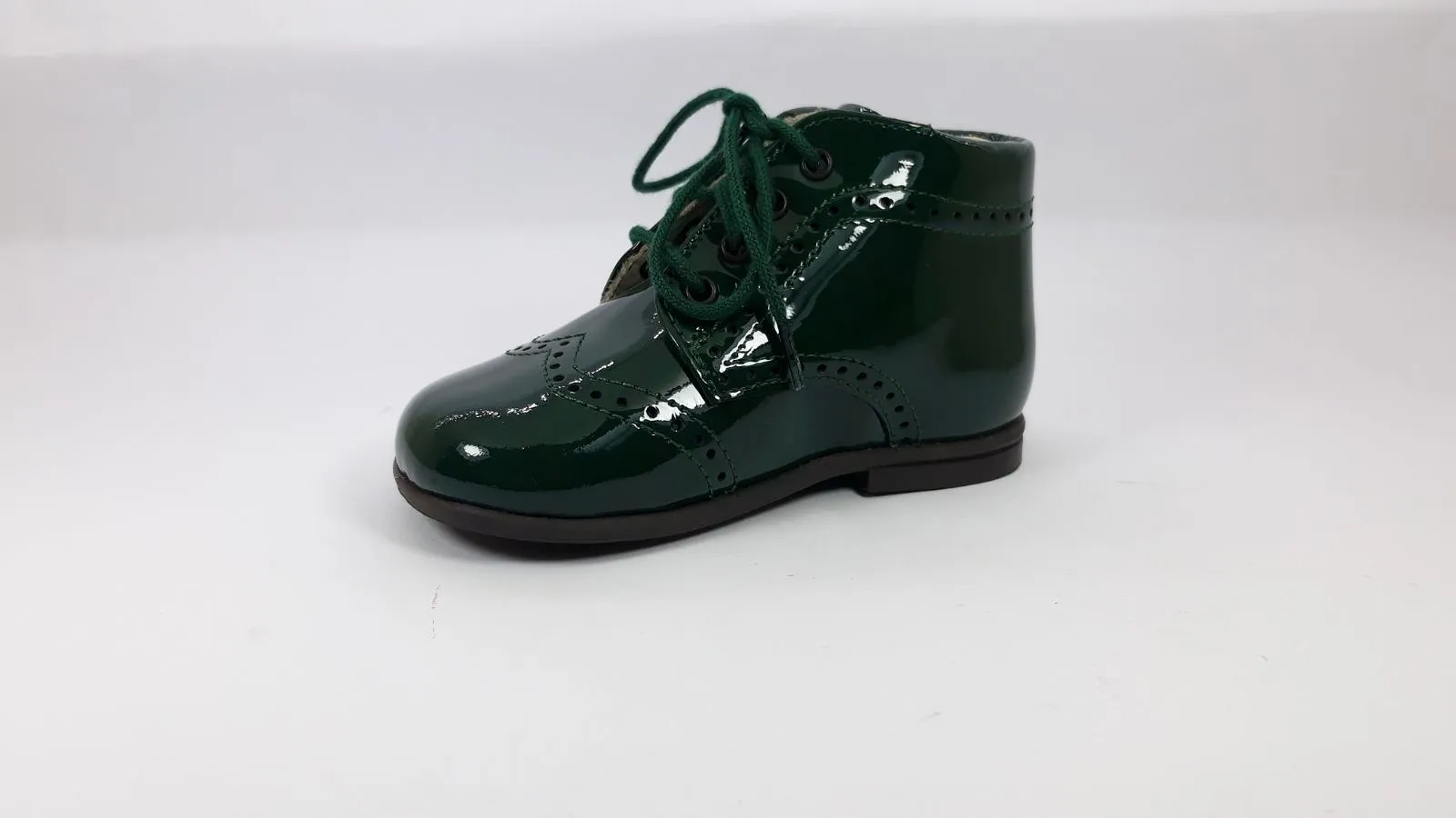 Beberlis Green Patent Bootie