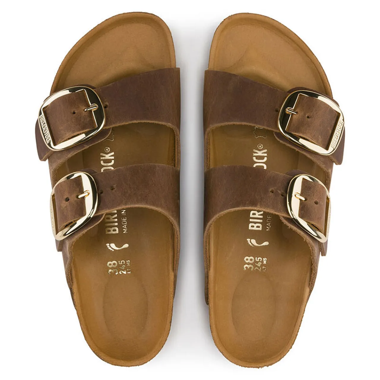 Birkenstock ARIZONA BIG BUCKLE Cognac Oiled Leather Sandals