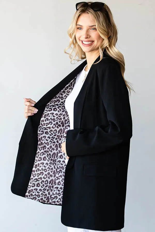 BK Brand Leopard Lined Blazer