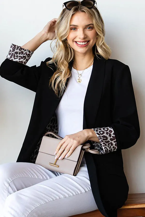 BK Brand Leopard Lined Blazer