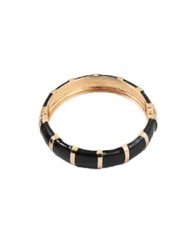 Black Enamel/Gold Lined Bangle