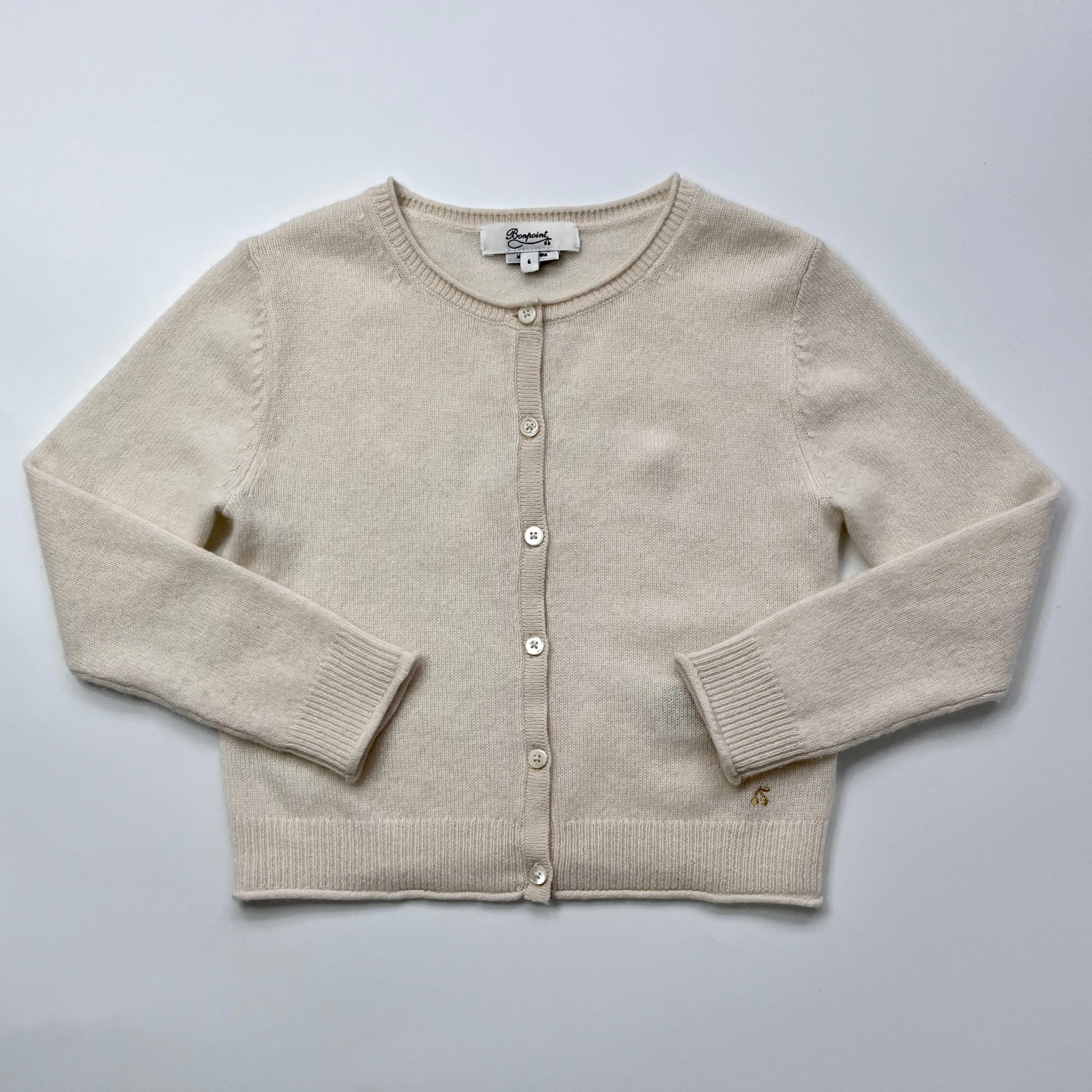 Bonpoint Cream Cashmere Cardigan: 6 Years