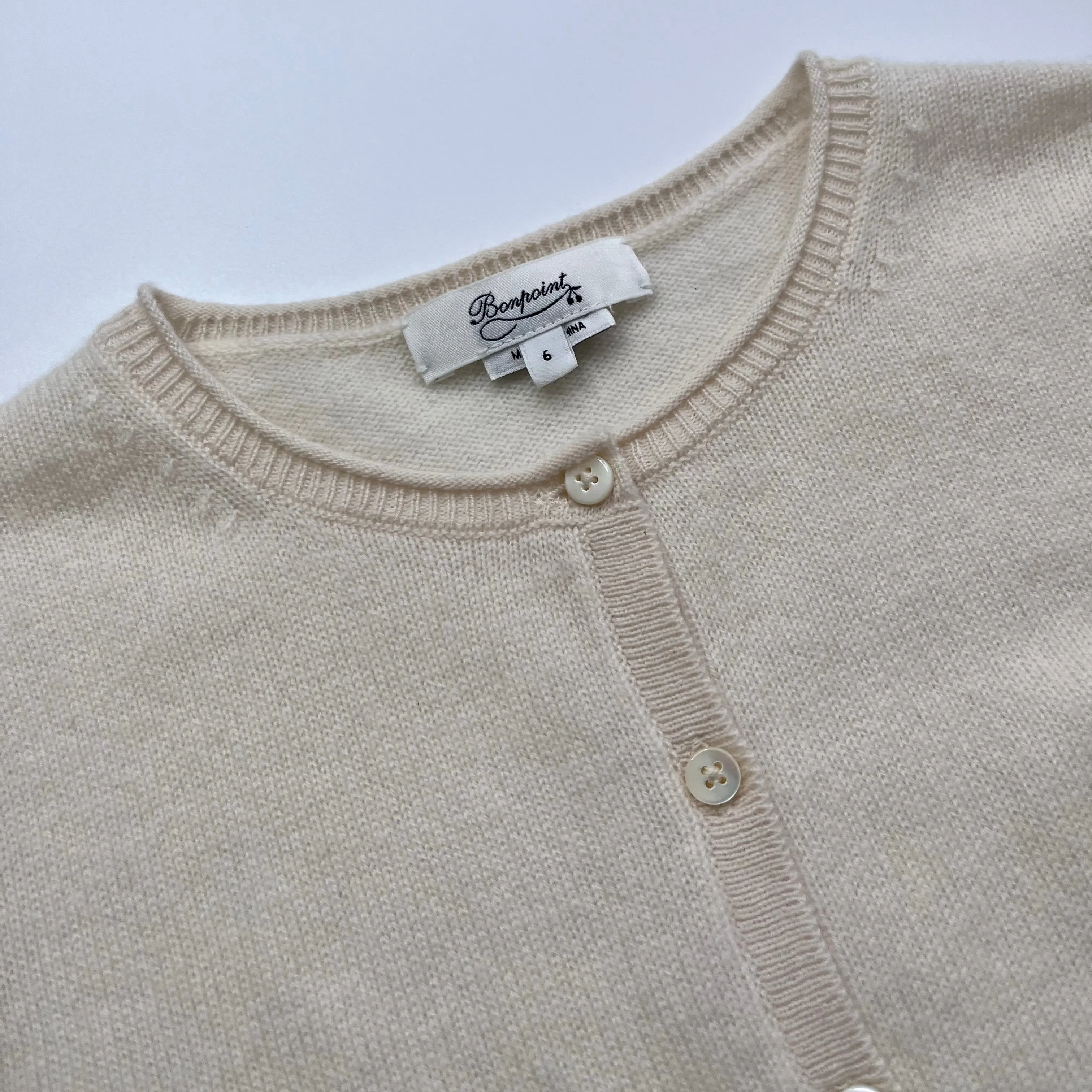 Bonpoint Cream Cashmere Cardigan: 6 Years