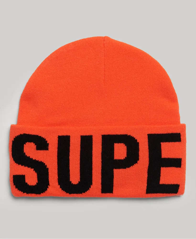 Branded Knitted Beanie | Neon Sun Orange