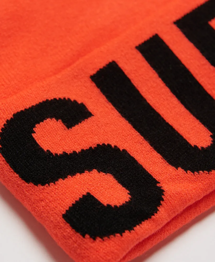 Branded Knitted Beanie | Neon Sun Orange