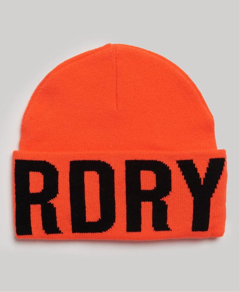 Branded Knitted Beanie | Neon Sun Orange