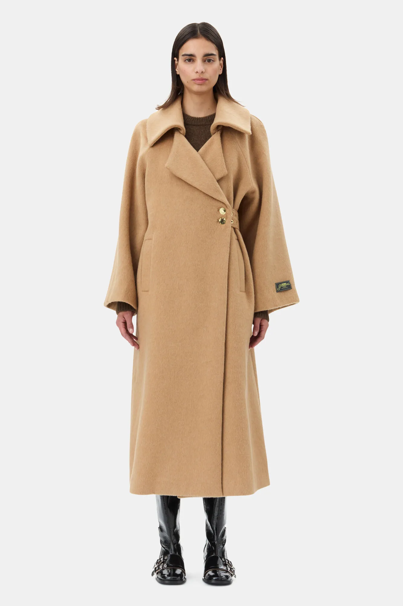 Camel Wool-Blend Coat