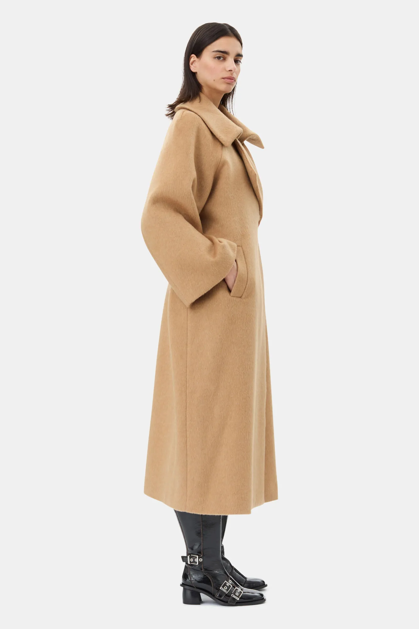 Camel Wool-Blend Coat