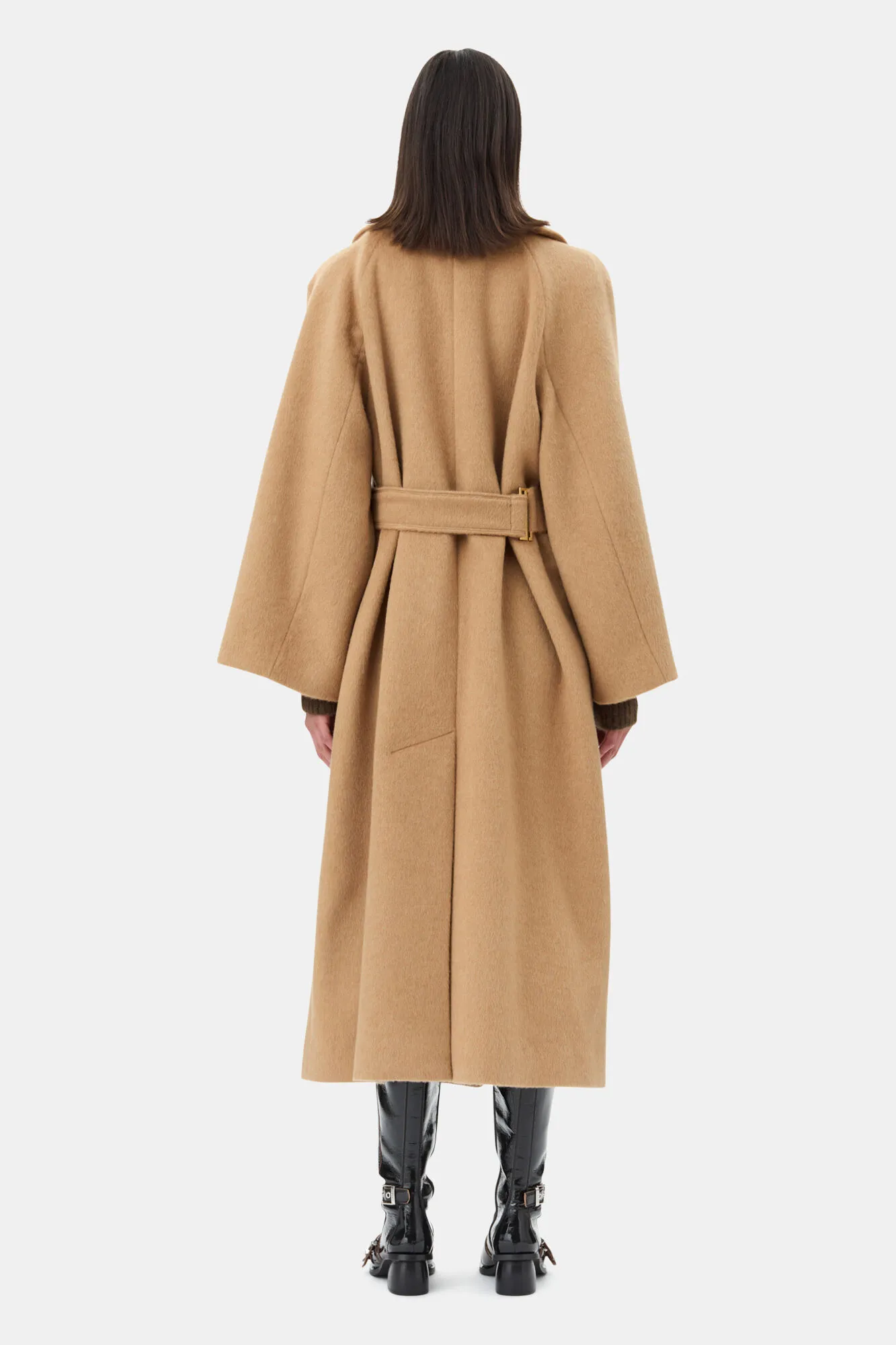 Camel Wool-Blend Coat