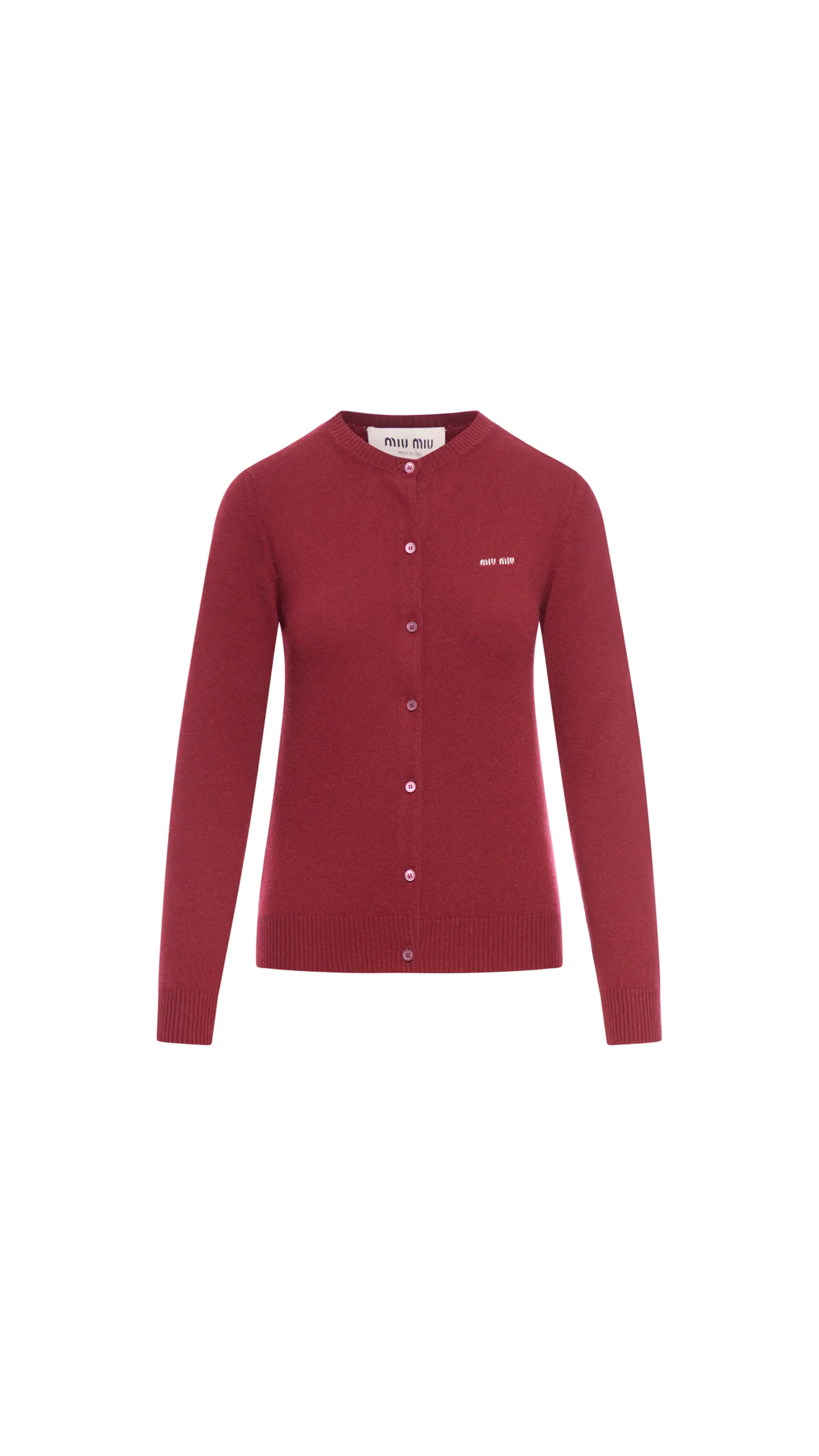 Cashmere Knit Cardigan - Amaranth Red