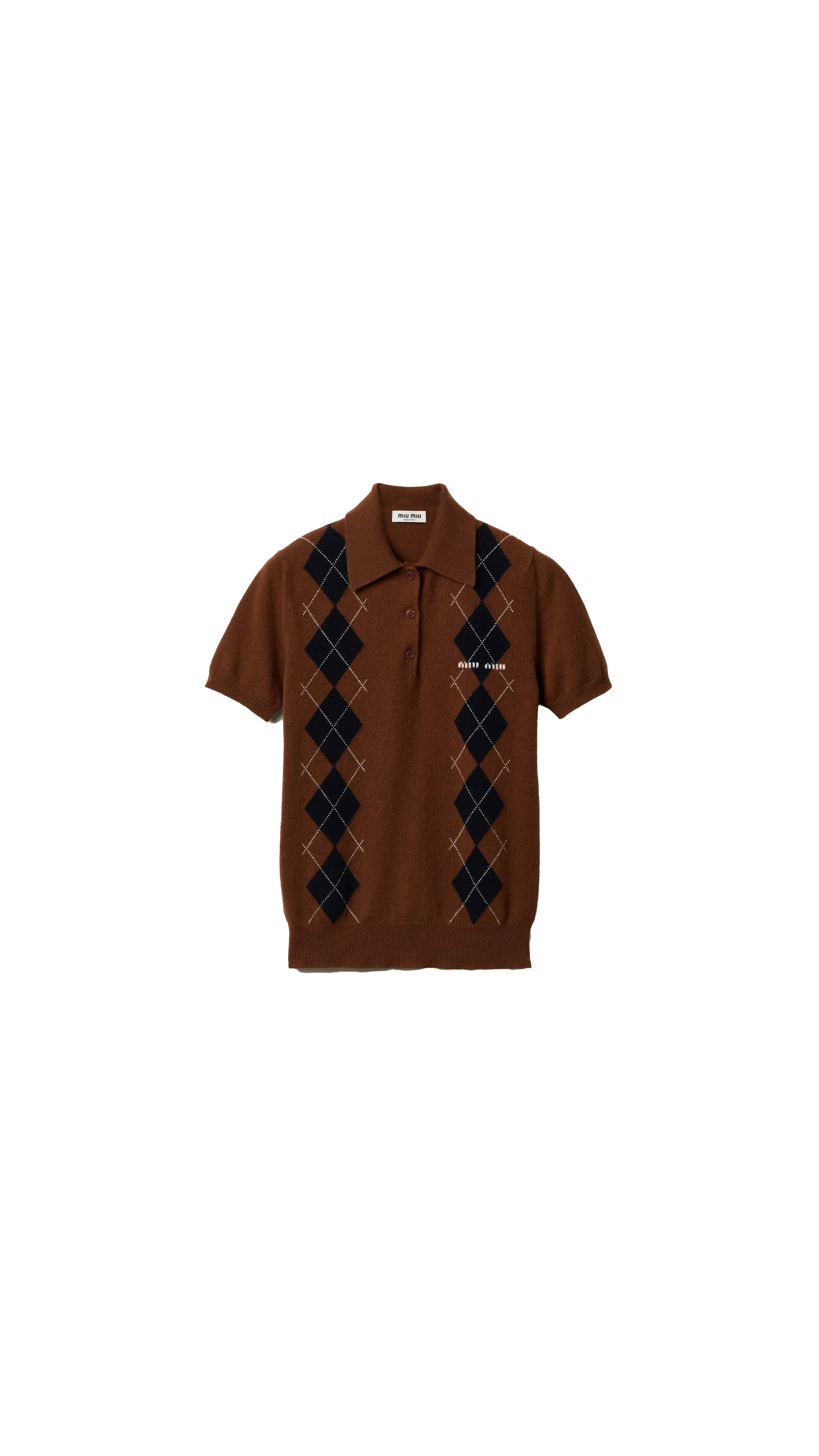 Cashmere Knit Polo Shirt - Tobacco