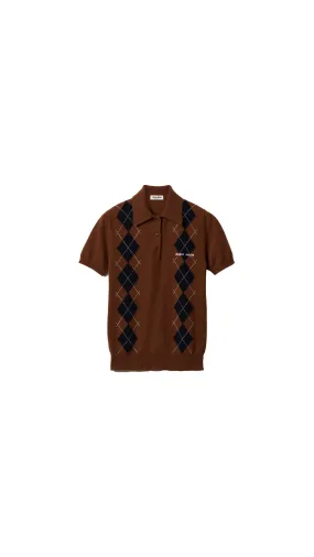 Cashmere Knit Polo Shirt - Tobacco