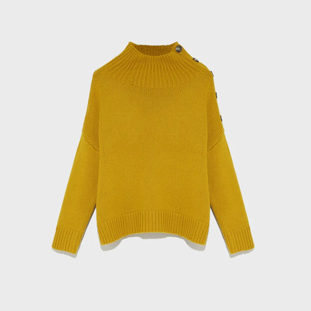 CASHMERE WOOL KNIT MUSTARD