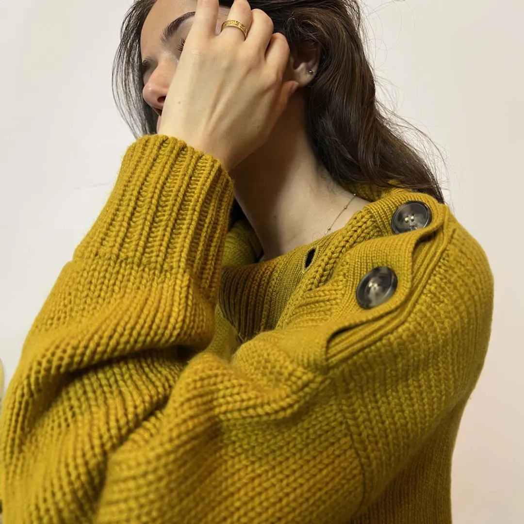 CASHMERE WOOL KNIT MUSTARD