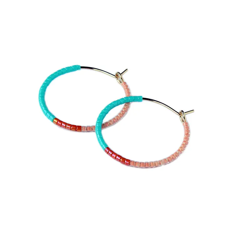 Color Field Hoops SM / Turquoise