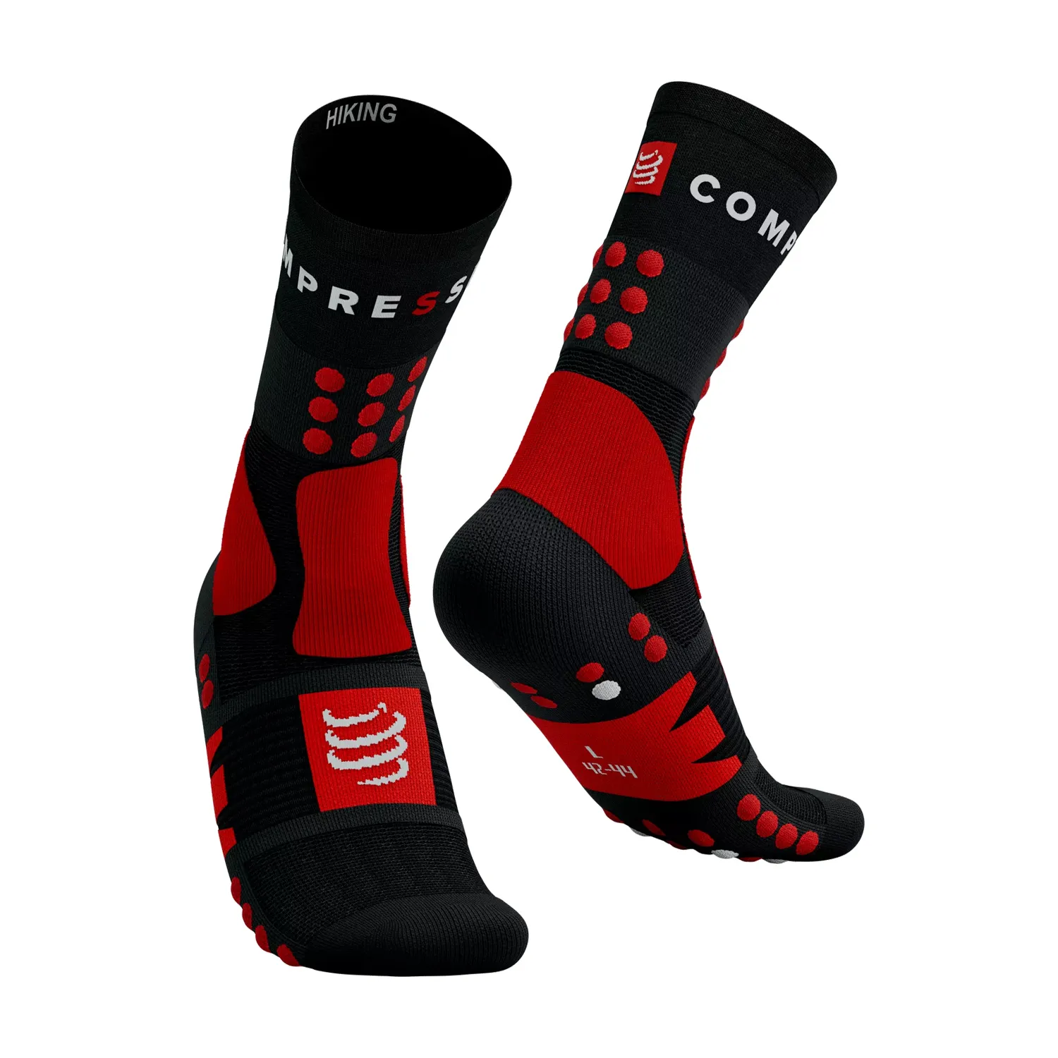 Compressport Hiking Calze  Black/Red/White