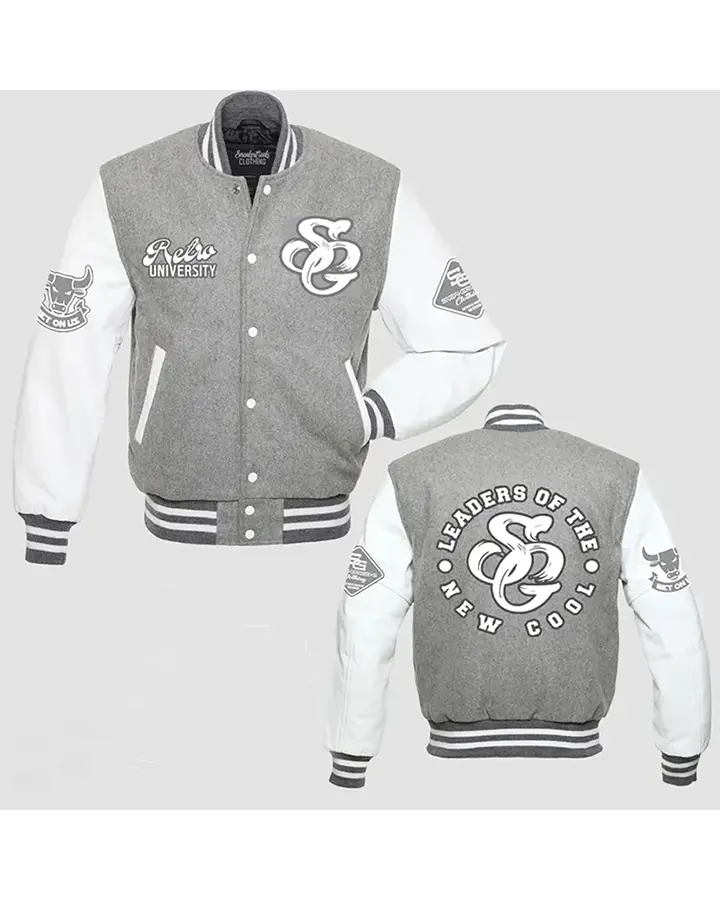 Cool Grey Vintage Varsity Jacket - William Jacket