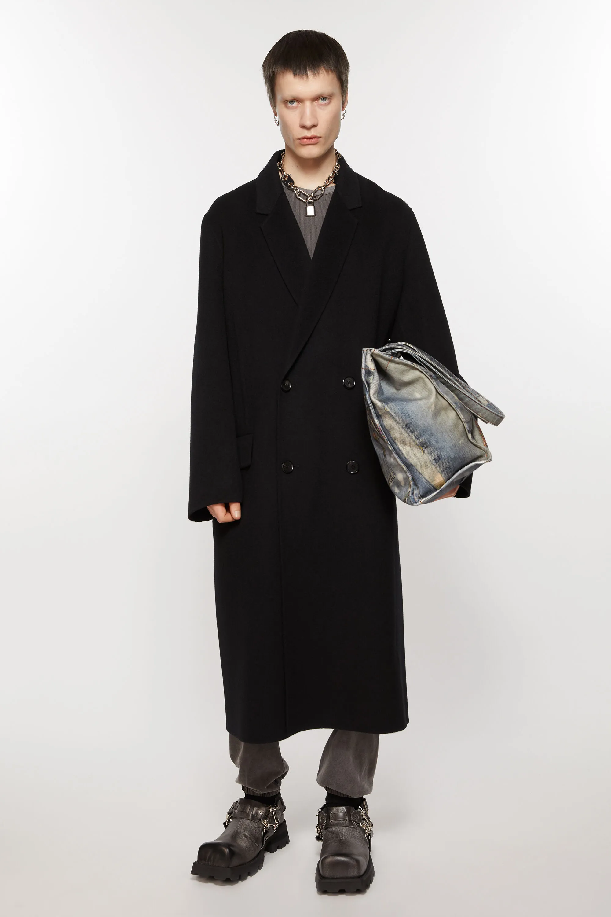 Double-breasted wool coat