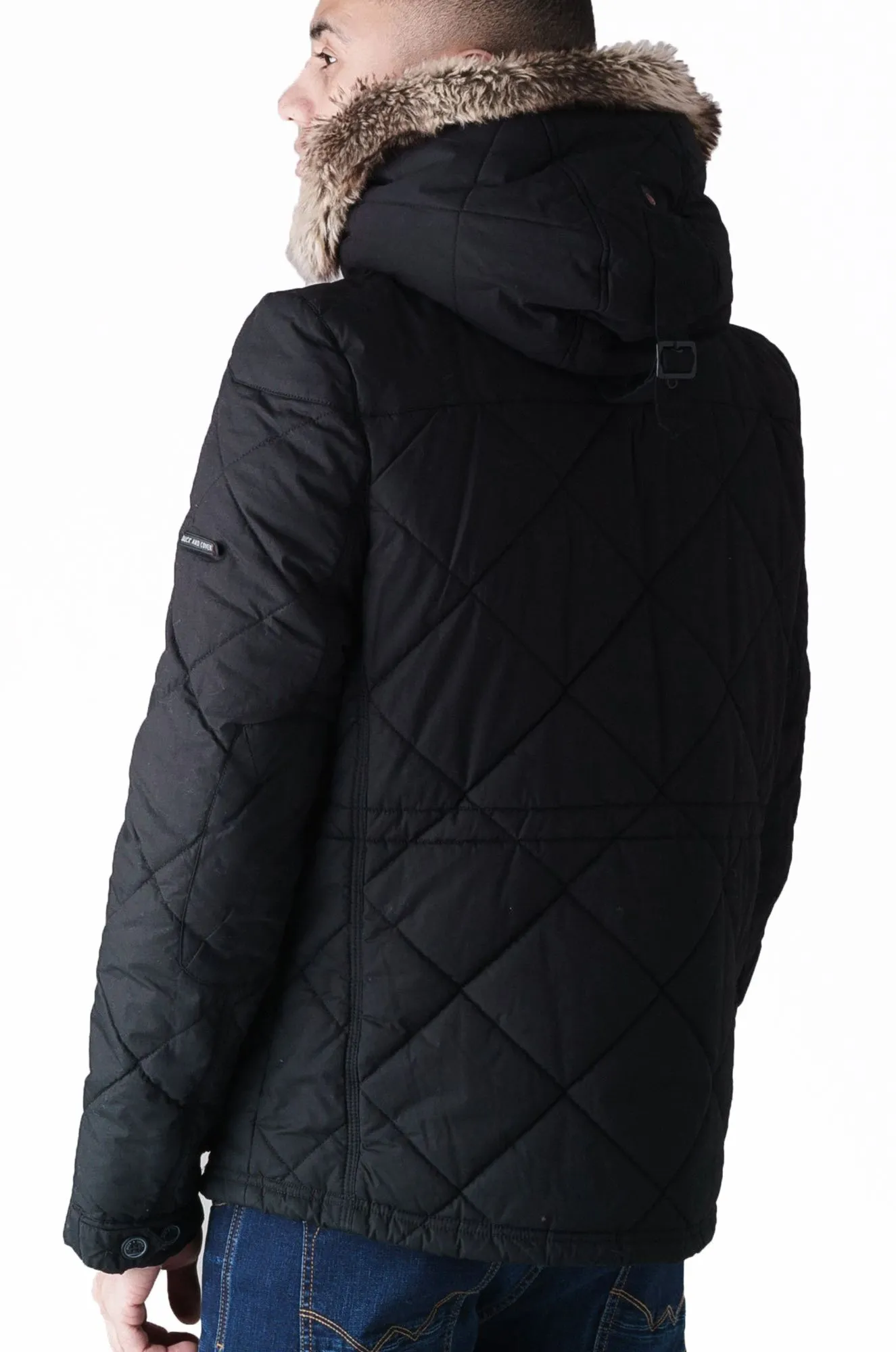 Duck and Cover Bazza Padded Parka Jacket Black