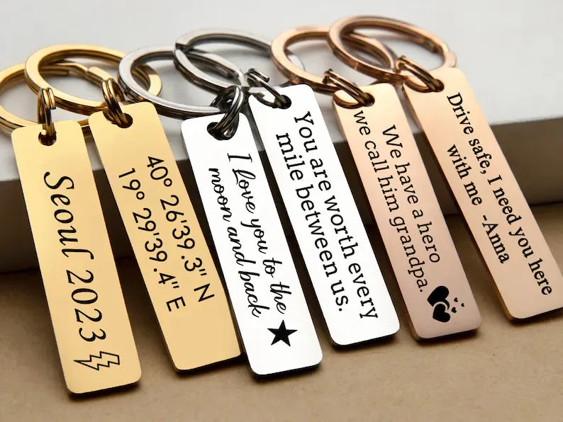 Engraved Metal Personalized Keychain