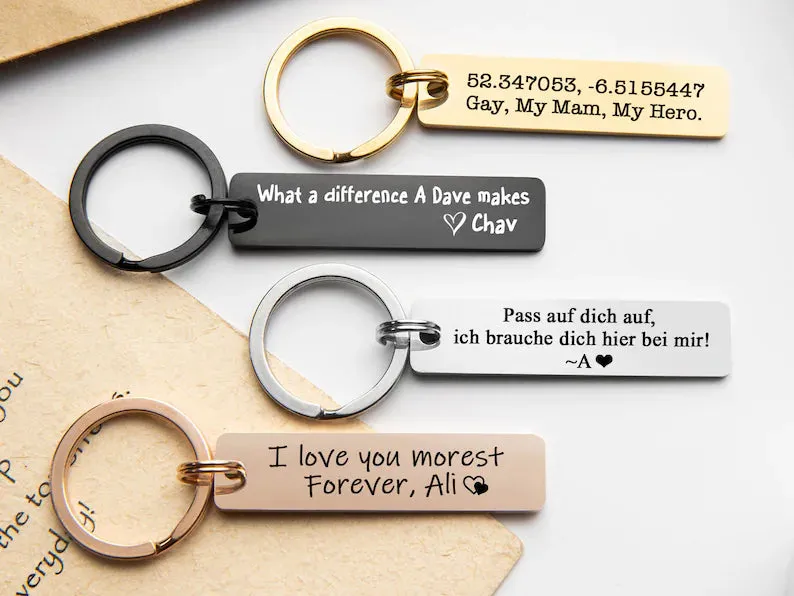 Engraved Metal Personalized Keychain