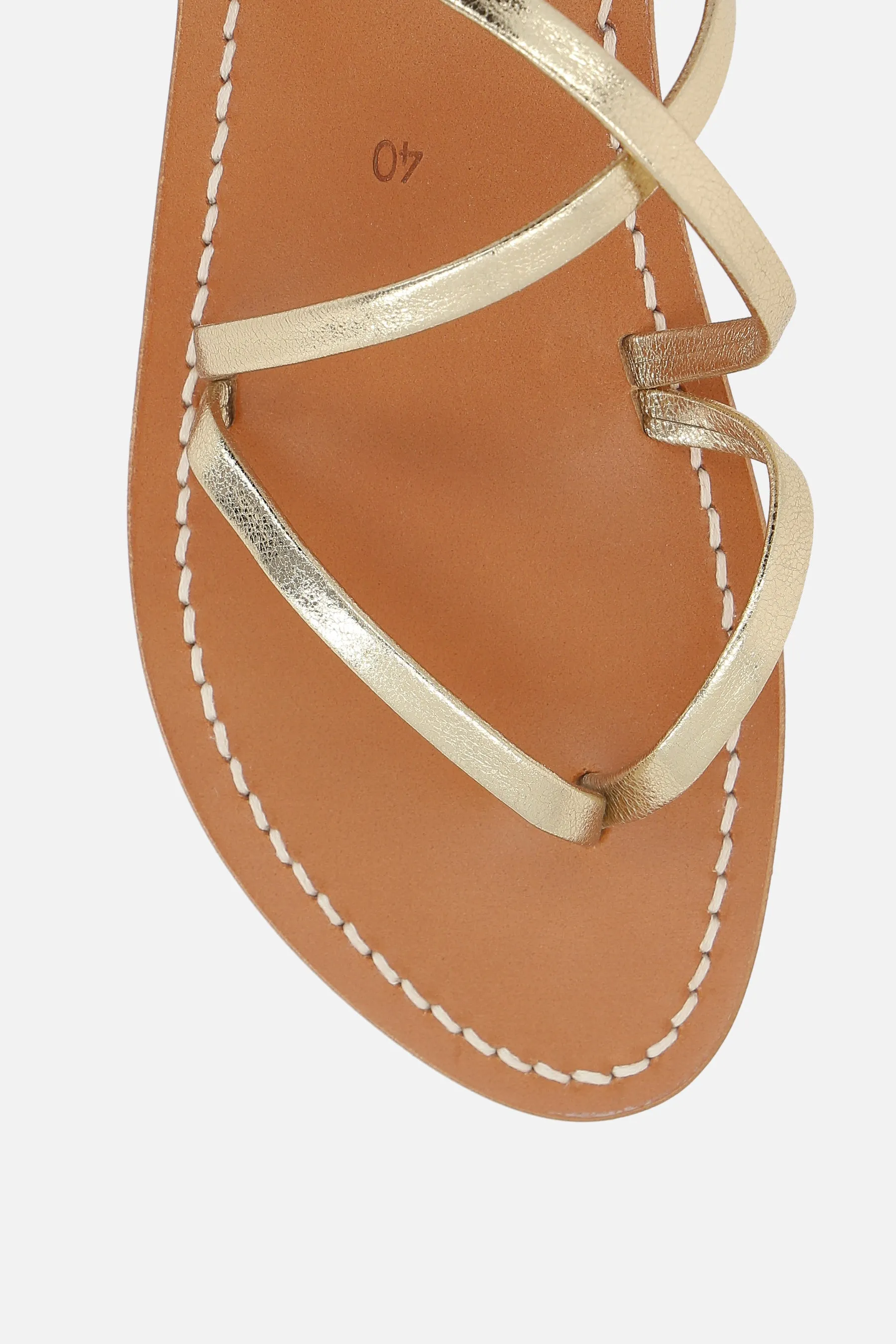 Epicure laminated leather thong sandals