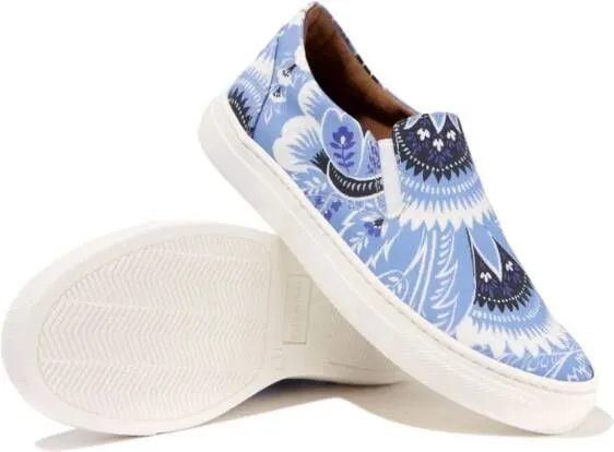 ETRO KIDS paisley-print slip-on trainers Blue