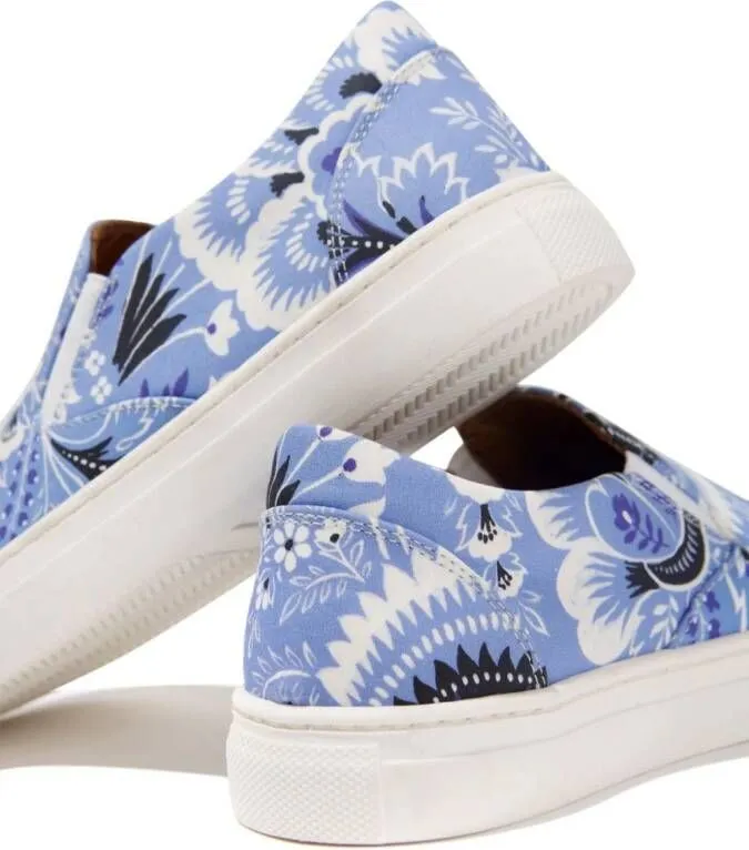 ETRO KIDS paisley-print slip-on trainers Blue