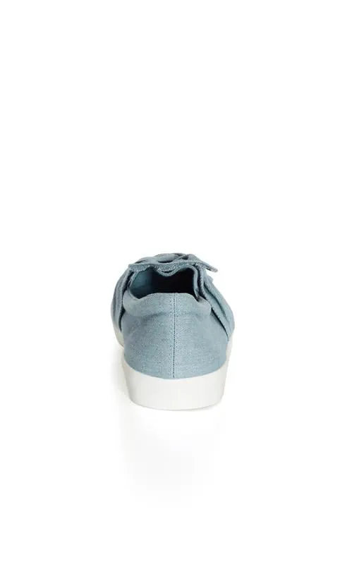 Evans Light Blue Denim Twisted Front Slip On Trainer