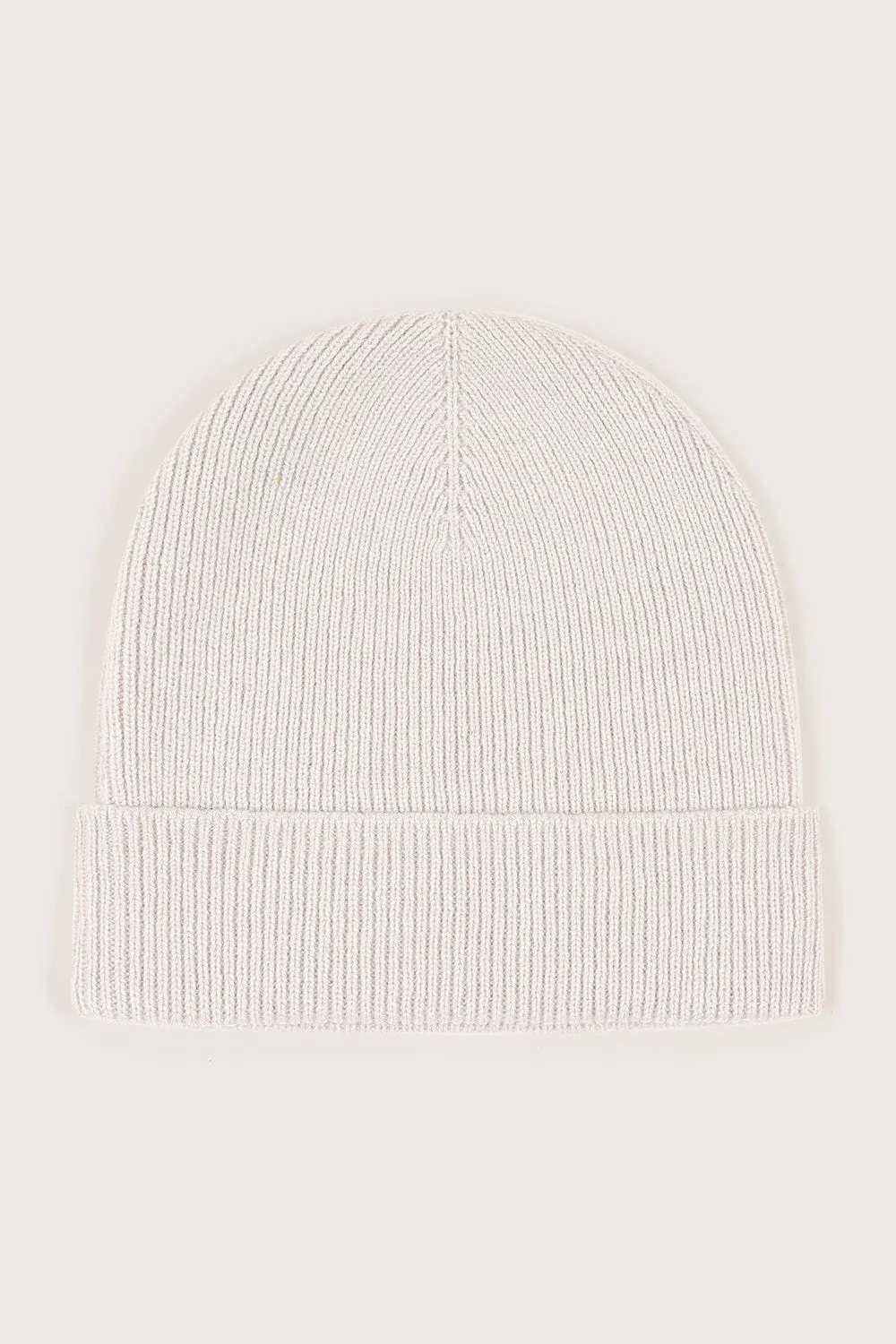 EZRA Knitted Cashmere Blend Beanie in Sand