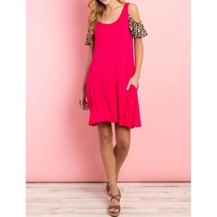 Fuchsia Knit Shift Dress