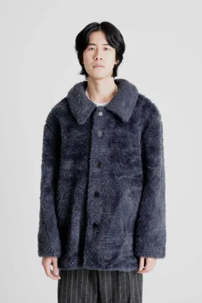 Fur Mid Coat - Charcoal