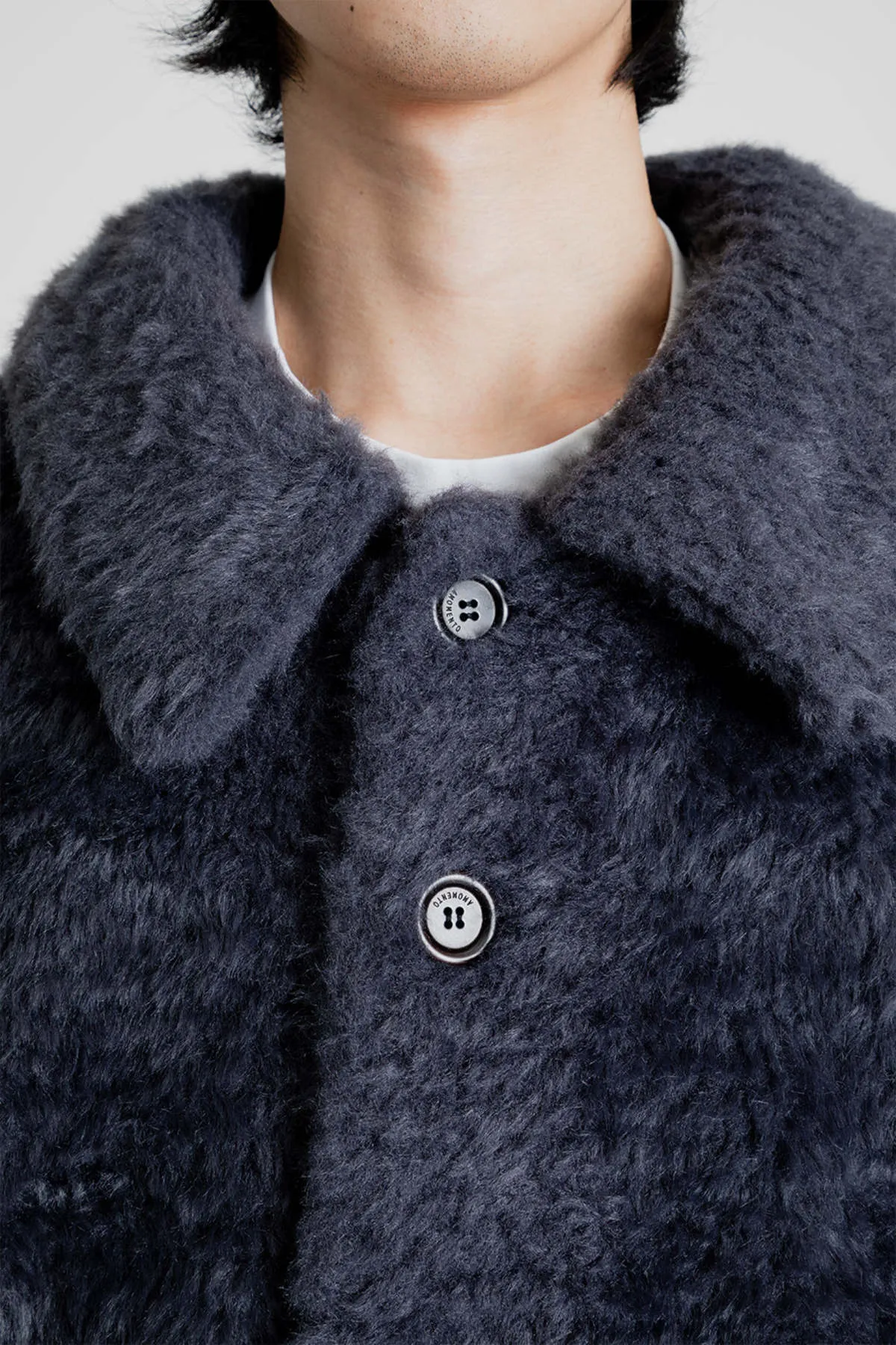 Fur Mid Coat - Charcoal