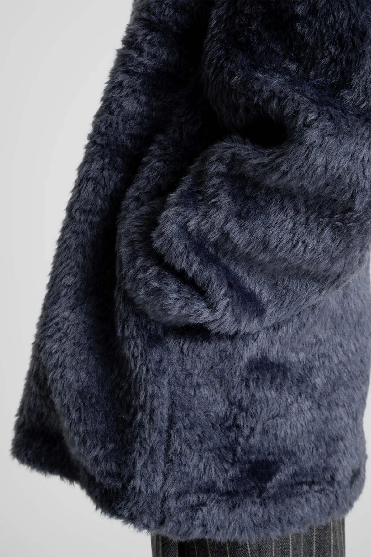 Fur Mid Coat - Charcoal