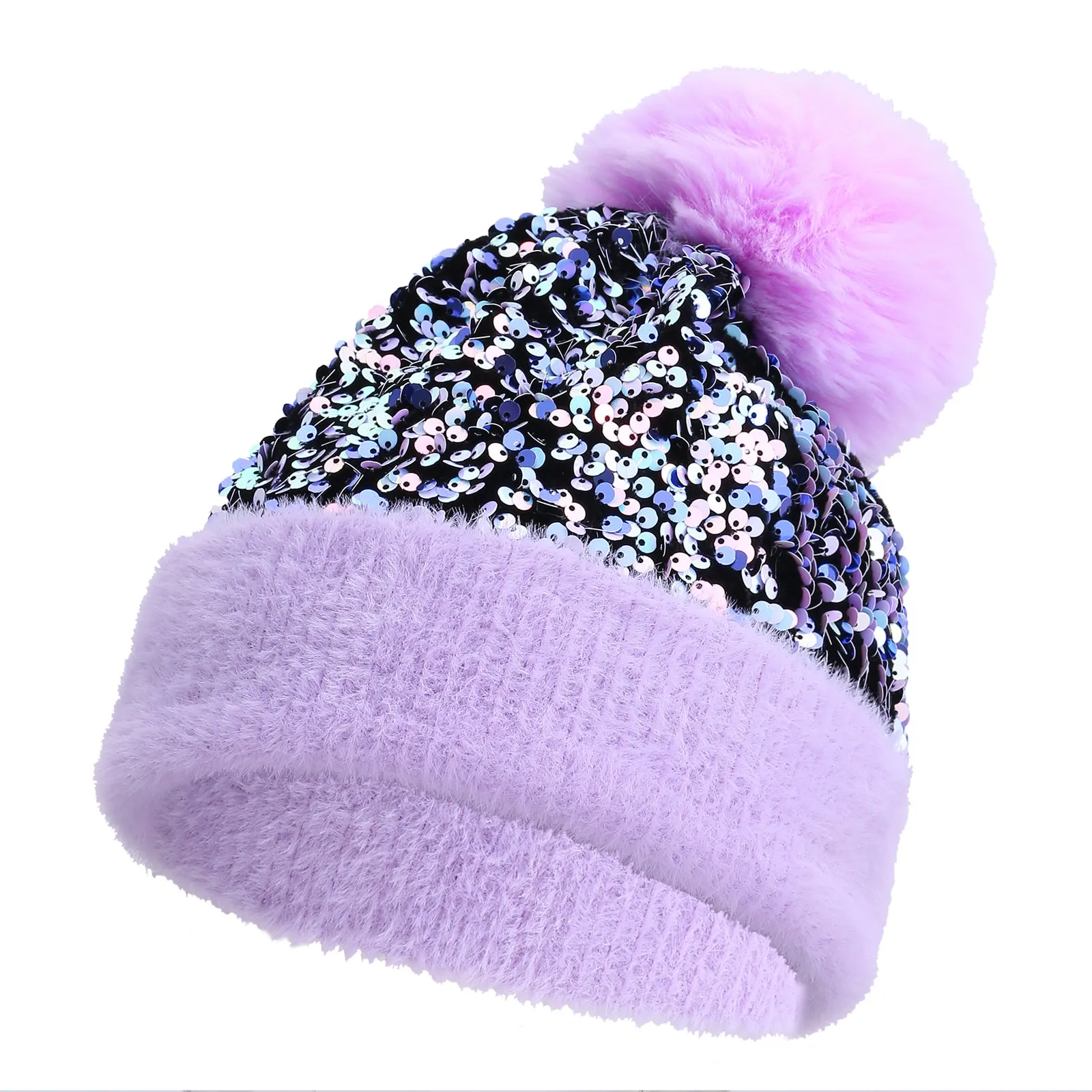 Gemma Snow Beanie in Lilac