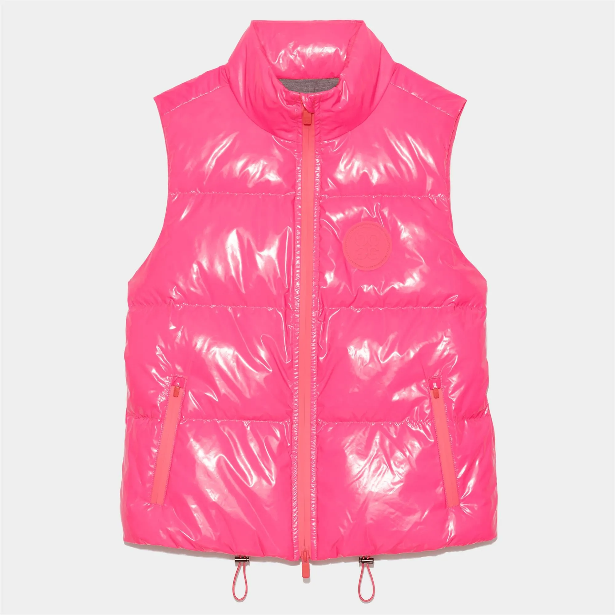 G/FORE Quilted Polished Nylon Merino Wool Lined Ladies Puffer Gilet Knockout Pink