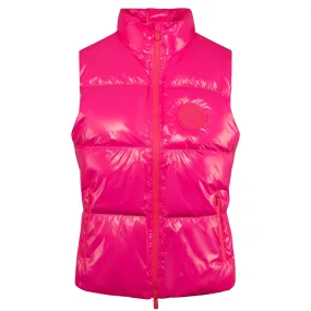 G/FORE Quilted Polished Nylon Merino Wool Lined Ladies Puffer Gilet Knockout Pink