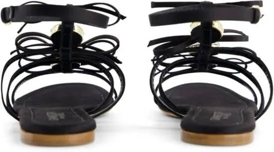 Giambattista Valli crystal-embellished leather sandals Black