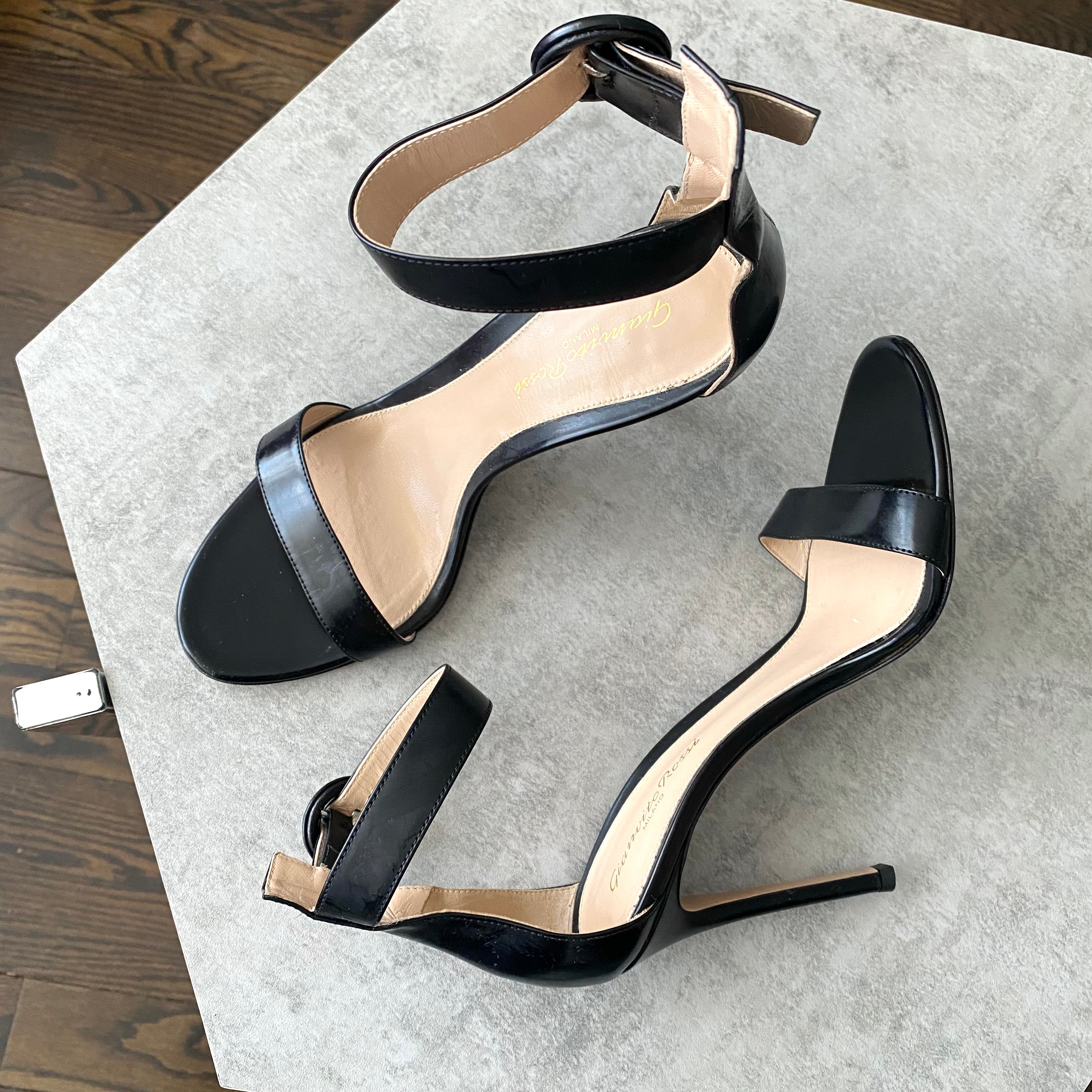 Gianvito Rossi Black Ankle Strap Sandals - 38