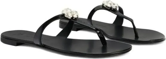 Giuseppe Zanotti Brionne crystal-embellished leather sandals Black