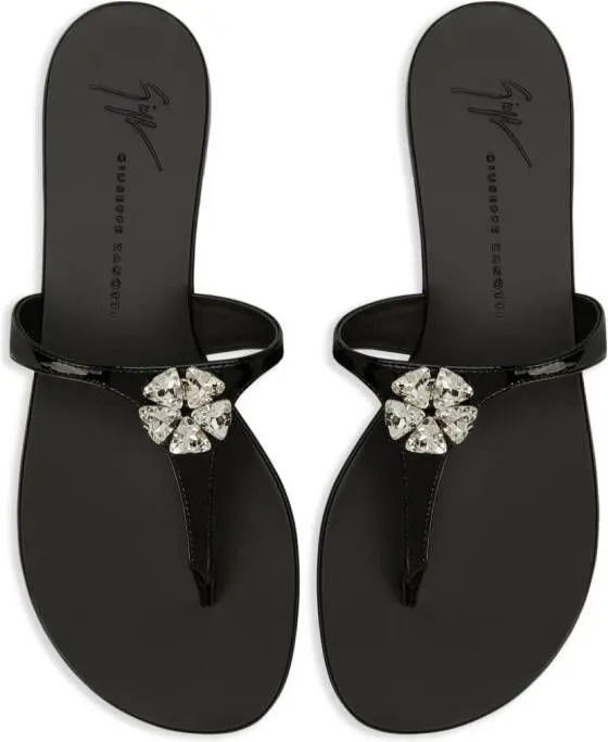 Giuseppe Zanotti Brionne crystal-embellished leather sandals Black