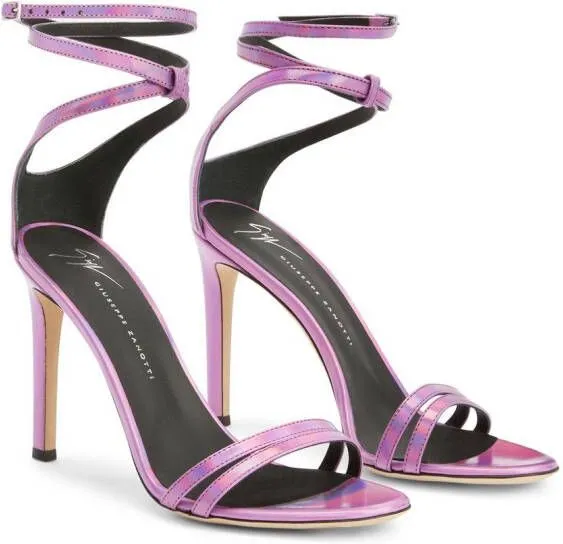 Giuseppe Zanotti Catia 105mm leather sandals Purple