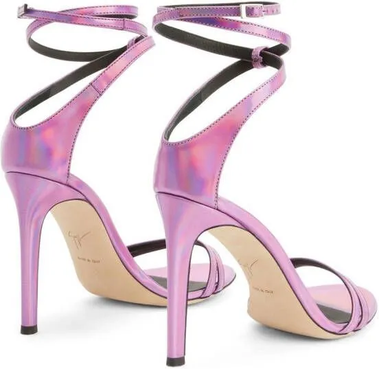 Giuseppe Zanotti Catia 105mm leather sandals Purple