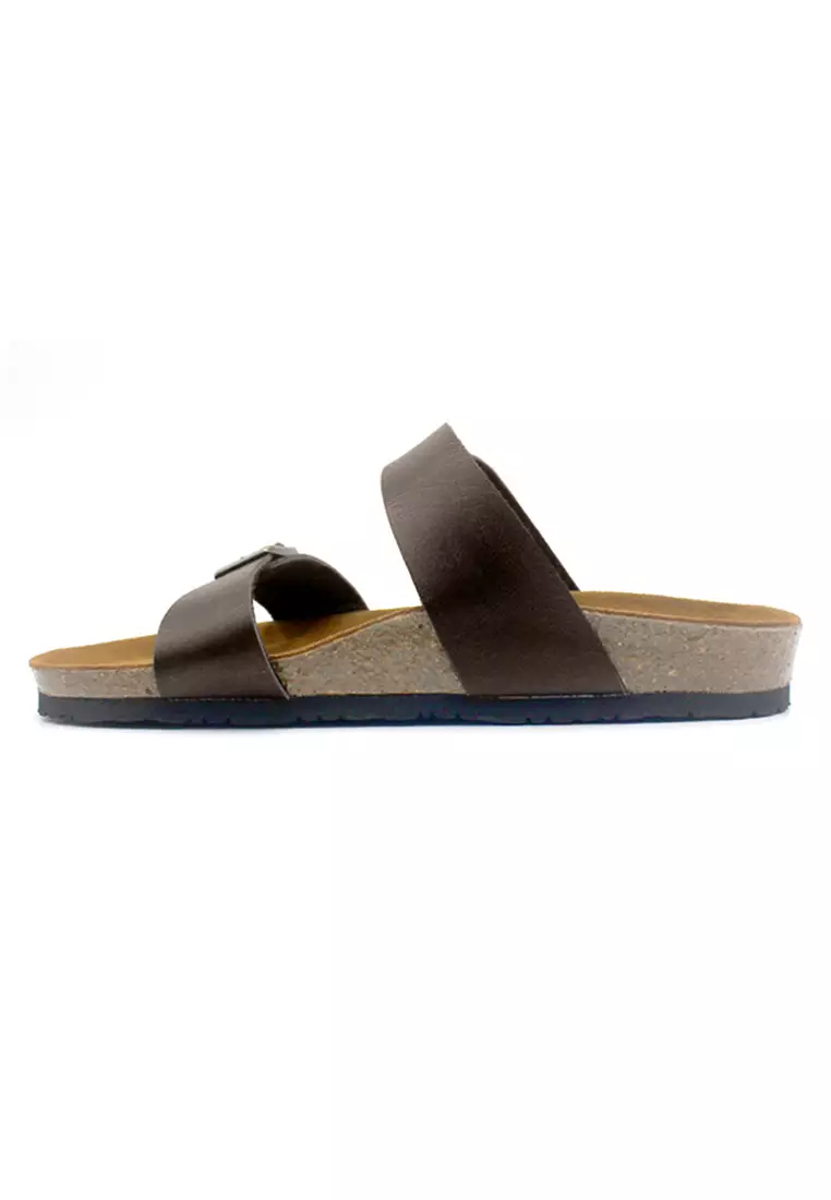 Glasgow - Dark Brown Leather Sandals & Flip Flops