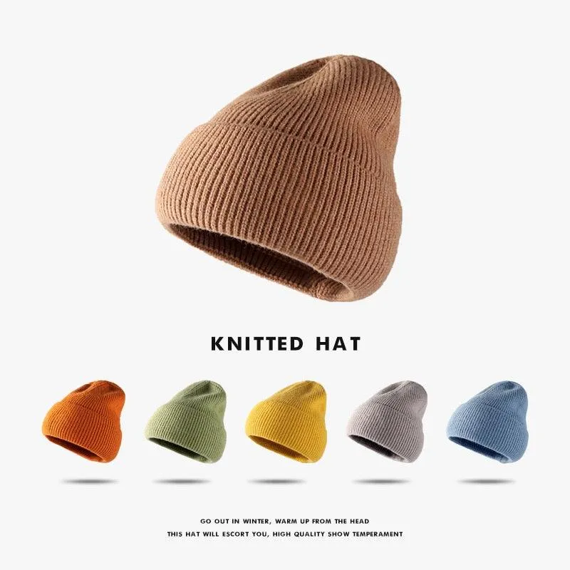 Hat women autumn and winter fashion hat outdoor knitted hat women warm winter men's woolen hat